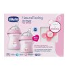 CHICCO Set darčekový Natural Feeling + Comfort cumlík - dievča 0m+