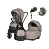 Novinka kočík El Camino PRESTIGE V3 4v1, Taupe Beige + Autosedačka El Camino i-FIX ME Natural Beige 40-87cm 0-13kg + El Camino ISOFIX i-FIX Base 360