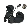 Novinka kočík El Camino PRESTIGE V3 4v1, Black + Autosedačka El Camino i-FIX ME Natural Beige 40-87cm 0-13kg + El Camino ISOFIX i-FIX Base 360