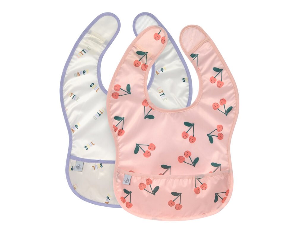 Lässig podbradník 2x Happy Fruits cherry (Variant LÄSSIG Lightweight Bib Happy Fruits cherry)