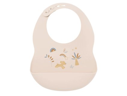 NATTOU Podbradník silikónový so zapínaním béžový bez BPA