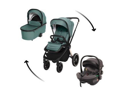 ZOPA Set kočík Move Cross 3 + hlboká vanička Move XL 3 + autosedačka, Antique Green/Gold