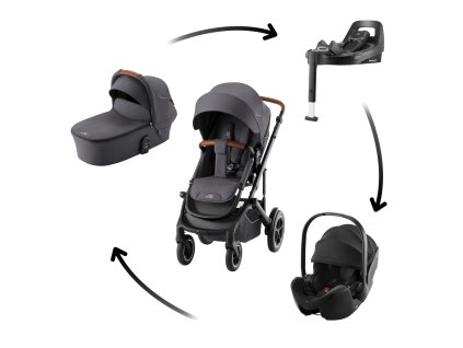 Britax Römer Set Smile 5Z + carrycot + Baby-Safe PRO + Vario Base 5Z, Midnight Grey