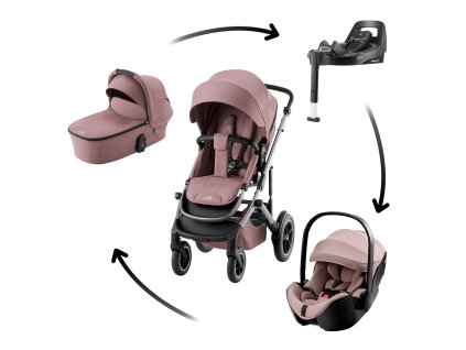 Britax Römer Set Smile 5Z + carrycot + Baby-Safe PRO + Vario Base 5Z, Dusty Rose