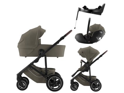 Britax Römer Set kočárek Smile 5Z + hluboká korba + autosedačka Baby-Safe PRO + Vario Base 5Z Lux, Urban Olive