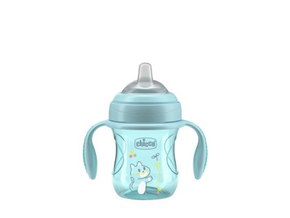 CHICCO Hrnček Transition učiaci s držadlami teal, 4m+