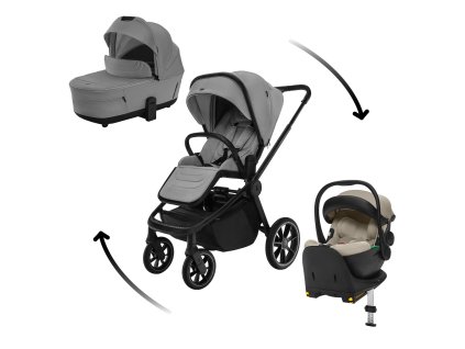 ZOPA Set kočík Move Cross 5 + hlboká korba Move XL 5 + autosedačka XM podľa vlastného výberu + báza, Shade Grey