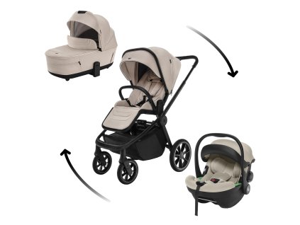 ZOPA Set kočík Move Cross 5 + hlboká korba Move XL 5 + autosedačka XM podľa vlastného výberu, Ivory Beige