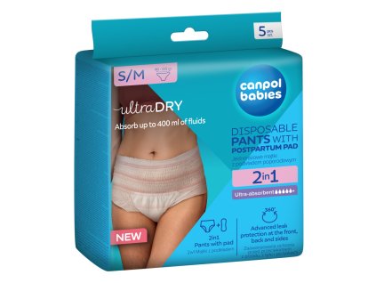 canpol babies jednorazove poporodne nohavicky s vlozkou 2v1 sm 5ks