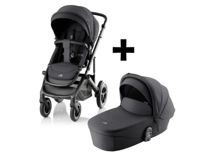 Britax Römer Sada kočíka Smile 5Z + hlboká vanička Style, Carbon Black