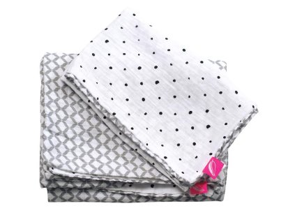 MOTHERHOOD Obliečky bavlnené mušelínové do postieľky Pre-Washed Grey Classics 2-dielne
