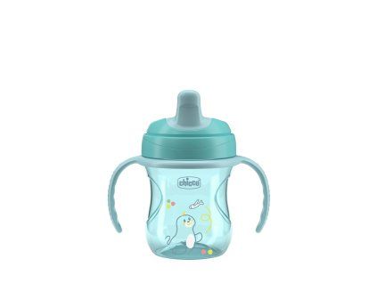 CHICCO Hrnček Training s držadlami teal, 6m+