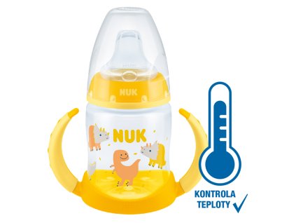 NUK FC fľaštička na učenie s kontrolou teploty 150 ml žltá