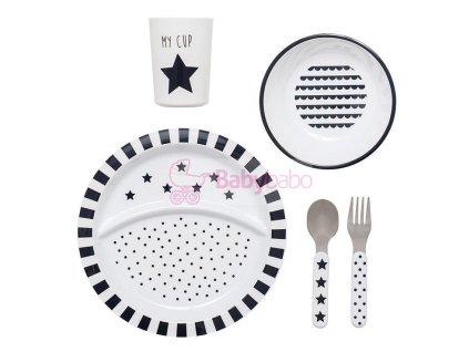 JaBaDaBaDo jedálenská sada black&white
