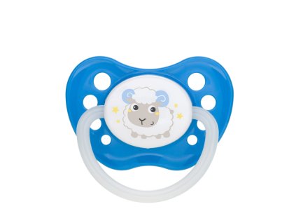 CANPOL BABIES Cumlík silikónový anatomický 18m+ Bunny & Company - modrá