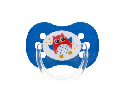 CANPOL BABIES Cumlík silikónový symetrický 0-6m Sova - svetlo modrá