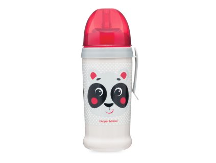 canpol babies nevylievacia sportova flasa so silikonovou slamkou 350 ml hello little bezova