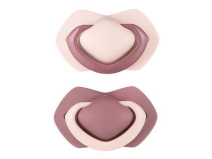 CANPOL BABIES Set symetrických silikónových cumlíkov 0-6 m Pure Color ružový
