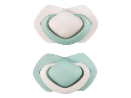 CANPOL BABIES Set symetrických silikónových cumlíkov 0-6 m Pure Color zelený