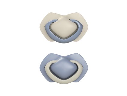 CANPOL BABIES Set symetrických silikónových cumlíkov Light touch 0-6m Pure color modrý