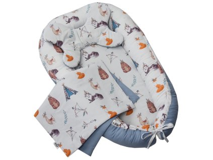 EKO Sada pre bábätko 3-dielna bavlnená Indians Animals