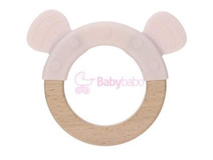 Lässig hrýzatko Teether Ring Wood/Silicone Little Chums mouse