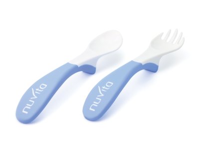 Nuvita Jedálenská súprava lyžička s vidličkou, Blue