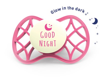 Nuvita Ortodontický cumlík Cool 6m+ svítící ve tmě, Marsala