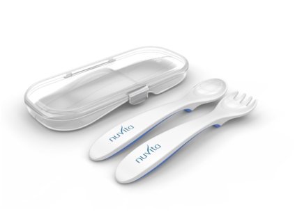 Nuvita Vidlička a lyžička v krabičke, Pastel blue