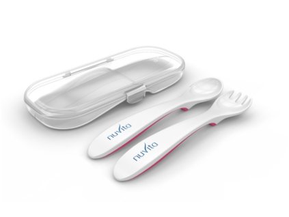Nuvita Vidlička a lyžička v krabičke, Pastel pink