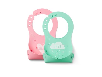 Nuvita Silikonový bryndák, Pink/Green