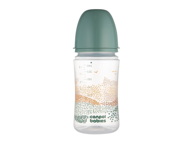 CANPOL BABIES Fľaša dojčenská antikoliková Easystart Mountains 240 ml - zelená