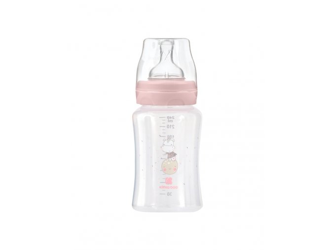 Dojčenská fľaša 240ml 3m+ Hippo Dreams Pink