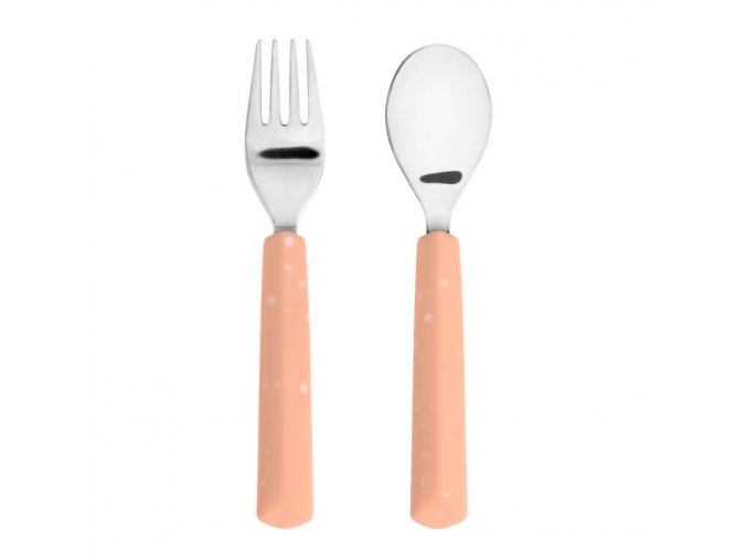 Cutlery with Silicone Handle 2pcs apricot