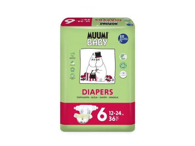 MUUMI Baby Plienky jednorazové 6 (12-24 kg) 36 ks