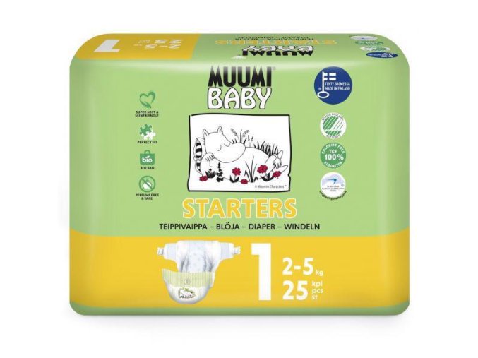 MUUMI Baby Straters Plienky jednorazové 1 (2-5 kg) 25 ks