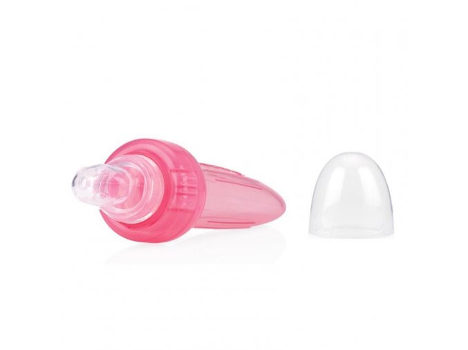 NUBY Kŕmitko silikónové Easy squeezy feeder 6 m+, ružová