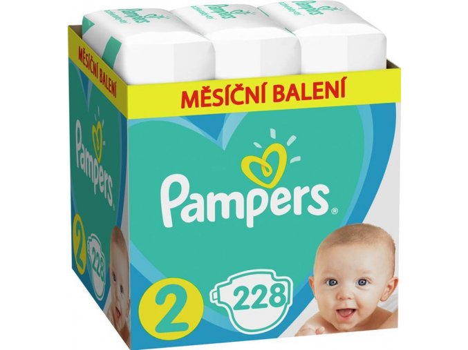 PAMPERS Active Baby Plienky jednorazové 2 (4-8 kg) 228 ks - MESAČNÁ ZÁSOBA