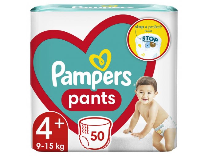 PAMPERS Active Baby-Dry Pants Nohavičky plienkové jednorazové 4+ (9-15 kg) 50 ks  - JUMBO PACK