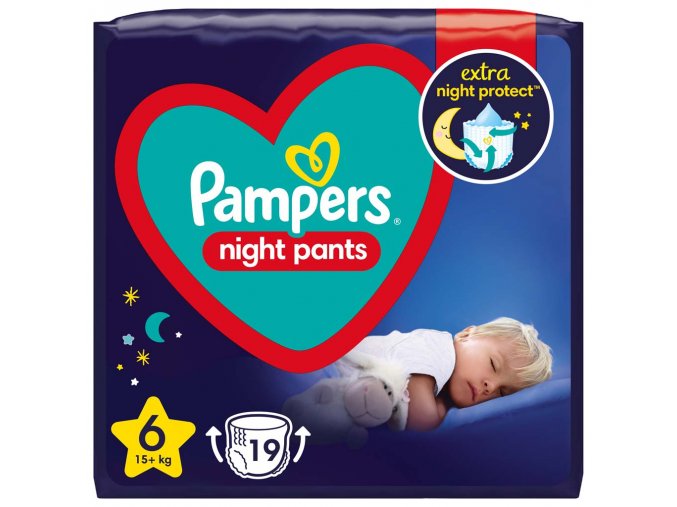 PAMPERS Night Pants Nohavičky plienkové jednorazové 6 (15 kg+) 19 ks