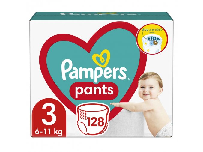 PAMPERS Pants Nohavičky plienkové jednorazové 3 (6-11 kg) 128 ks - MEGA PACK