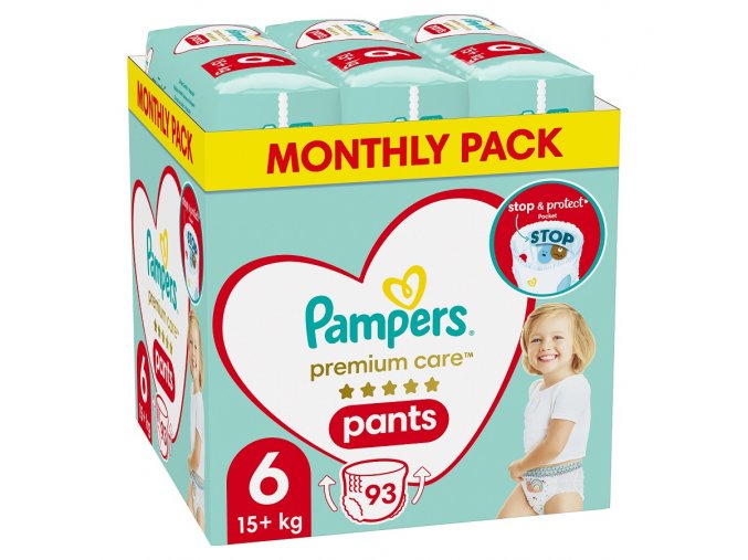 PAMPERS Premium Care Nohavičky plienkové veľ. 6 (15+ kg) 93 ks