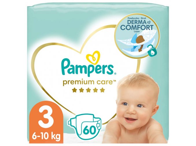 PAMPERS Premium Care Plienky jednorazové 3 (6-10 kg) 60 ks