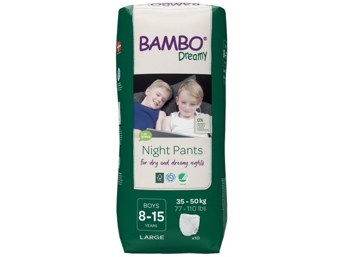BAMBO Dreamy Night Pants Nohavičky plienkové jednorazové Boys 8-15 rokov (35-50 kg) 10 ks