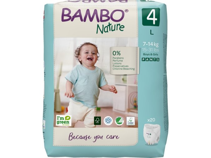 BAMBO Nature Pants Nohavičky plienkové jednorazové 4 L (7-14 kg) 20 ks