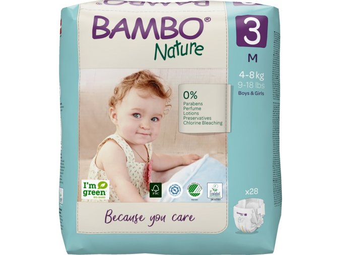 BAMBO Nature Plienky jednorazové 3 M (4-8 kg) 28 ks