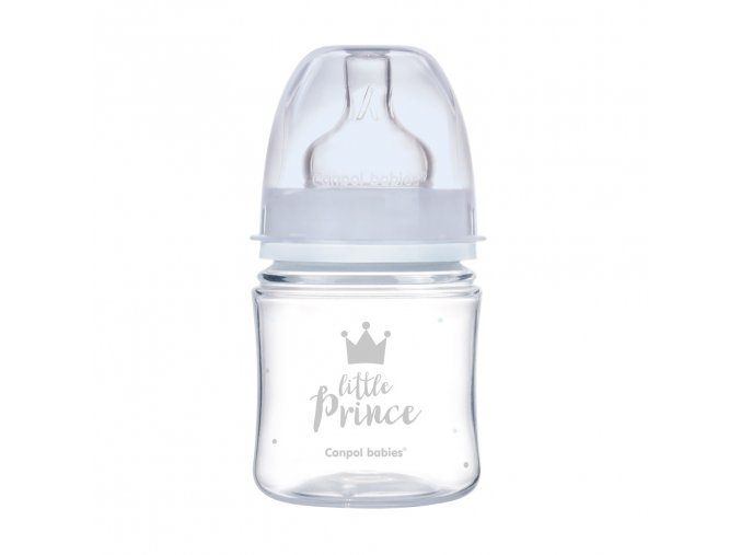 CANPOL BABIES Fľaša so širokým hrdlom Royal Baby 120 ml modrá