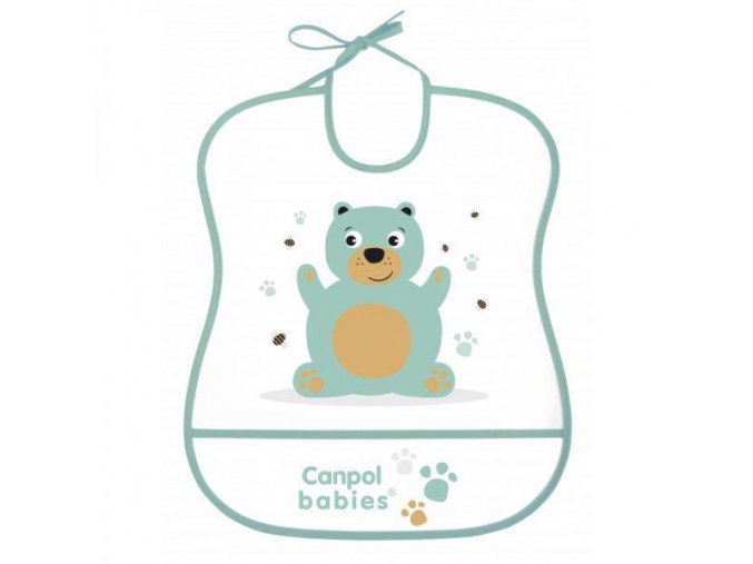 CANPOL BABIES Podbradník plastový mäkký Cute Animals macko