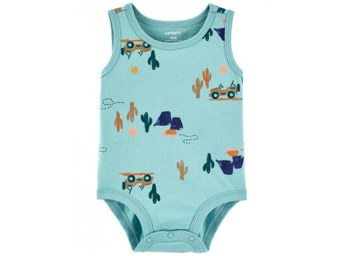 CARTER'S Body bez rukávov Blue Jeep chlapec 18m