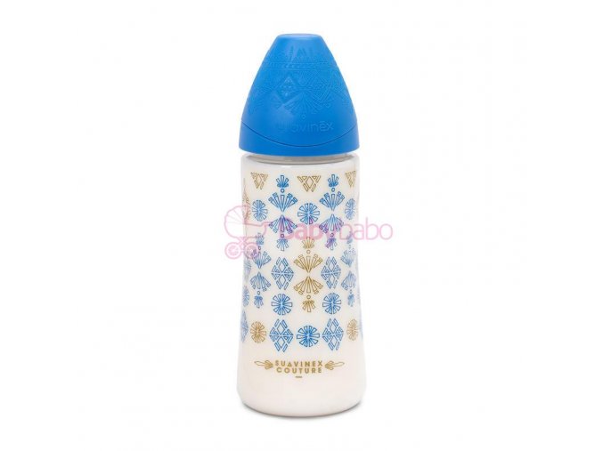 Suavinéx - Fľaša Premium 360 ml, silikón, tm. modrá